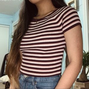 Striped Cropped Tee